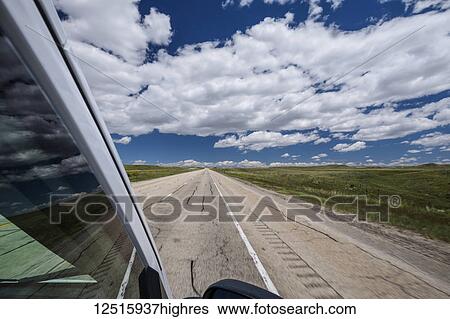 Stock Photograph - Road trip down highway 301; Wyoming, United States of America. Fotosearch
