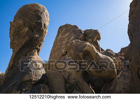 Rock formations in the Alabama Hills with blue sky; California, United States of America View Large Photo Image Stock Photograph - Rock formations in the Alabama Hills with blue sky; California, United States of America. Fotosearch