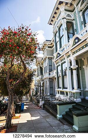 Picture - Row housing; San Francisco, California, United States of America. Fotosearch
