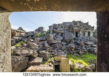 Ruins of the Main Sanctuary, as seen from the East Gallery of Gopura I, Preah Vihear Temple; Preah Vihear, Cambodia View Large Photo Image Stock Photograph - Ruins of the Main Sanctuary, as seen from the East Gallery of Gopura I, Preah Vihear Temple; Preah Vihear, Cambodia. Fotosearch