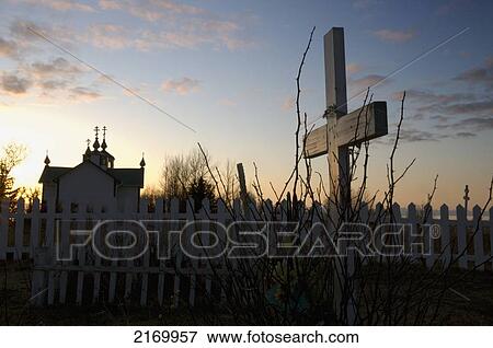 Russian Orthodox Church & Cementary @ Sunset Kp Ak Spring Silhouette Ninilchik View Large Photo Image Stock Photo - Russian Orthodox Church & Cementary @ Sunset Kp Ak Spring Silhouette Ninilchik. Fotosearch