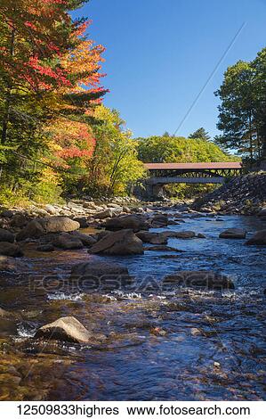 Saco River and covered bridge in autumn, White Mountains National Forest; Conway, New Hampshire, United States of America View Large Photo Image Stock Photograph - Saco River and covered bridge in autumn, White Mountains National Forest; Conway, New Hampshire, United States of America. Fotosearch
