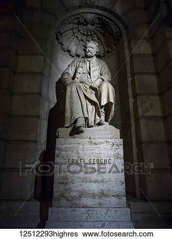 Stock Photograph - Statue of Ferenc Erkel, the Hungarian composer, conductor and pianist; Budapest, Budapest, Hungary. Fotosearch
