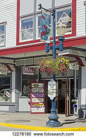 Store fronts along South Franklin Street in downtown Juneau, Southeast Alaska View Large Photo Image Stock Image - Store fronts along South Franklin Street in downtown Juneau, Southeast Alaska. Fotosearch