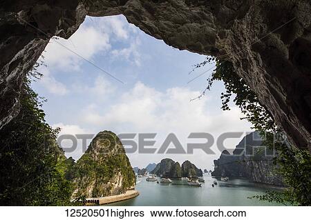 Stock Photograph - Sung Sot Cave, Ha Long Bay; Quang Ninh, Vietnam. Fotosearch