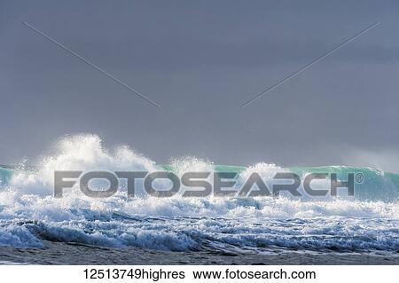Sunlight shines on a wave under a cloudy sky along the Oregon coast; Lincoln City, Oregon, United States of America View Large Photo Image Stock Photograph - Sunlight shines on a wave under a cloudy sky along the Oregon coast; Lincoln City, Oregon, United States of America. Fotosearch