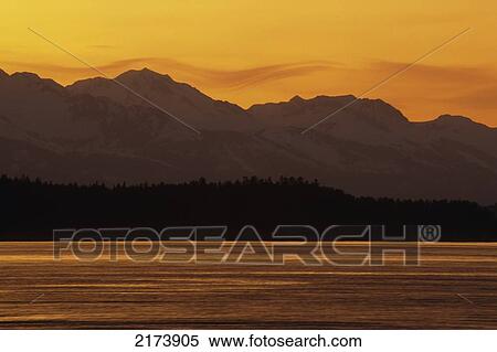 Sunset On Coast Mountains, Tongass National Forest, Juneau, Alaska, Southeast, Spring. View Large Photo Image Stock Photography - Sunset On Coast Mountains, Tongass National Forest, Juneau, Alaska, Southeast, Spring.. Fotosearch