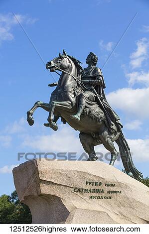 Stock Photograph - The Bronze Horseman Monument; Saint Petersburg, Russia. Fotosearch