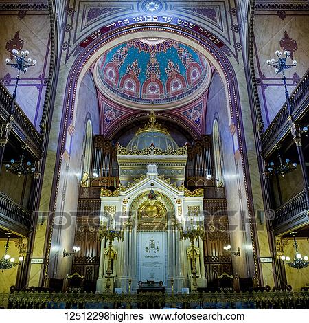 Stock Photograph - The Great Synagogue in Dohany Street; Budapest, Budapest, Hungary. Fotosearch
