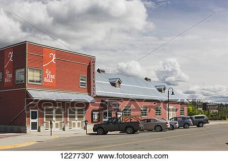 Stock Photo - The Old Fire Hall community and arts center, Whitehorse, Yukon Territory, Canada, Summer. Fotosearch