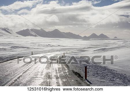 The Ring Road in Iceland goes off into the distance through the snowy North Iceland landscape; Iceland View Large Photo Image Stock Photograph - The Ring Road in Iceland goes off into the distance through the snowy North Iceland landscape; Iceland. Fotosearch