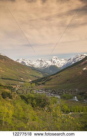 The view of Girdwood from Crow Pass Trail, Southcentral Alaska. View Large Photo Image Stock Photo - The view of Girdwood from Crow Pass Trail, Southcentral Alaska.. Fotosearch