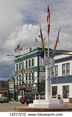 The zero mile marker on the Alaska Highway, Dawson Creek, British Columbia, Canada, Summer View Large Photo Image Stock Image - The zero mile marker on the Alaska Highway, Dawson Creek, British Columbia, Canada, Summer. Fotosearch