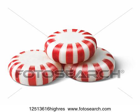 Three red and white striped peppermint candies on a white background View Large Photo Image Stock Photograph - Three red and white striped peppermint candies on a white background. Fotosearch