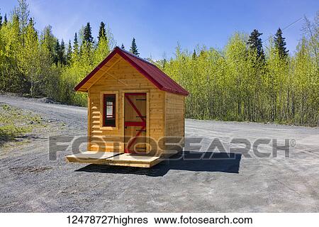 Stock Photograph - Tiny House ready for transport, near Kenai; Alaska, United States of America. Fotosearch