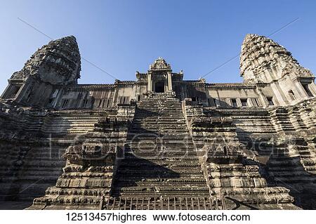 Towers of the central block of Angkor Wat, as seen from the second level; Siem Reap, Cambodia View Large Photo Image Stock Photograph - Towers of the central block of Angkor Wat, as seen from the second level; Siem Reap, Cambodia. Fotosearch