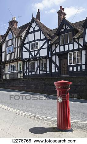 Victorian pillar box and tudor houses; Warwick, England View Large Photo Image Stock Photograph - Victorian pillar box and tudor houses; Warwick, England. Fotosearch