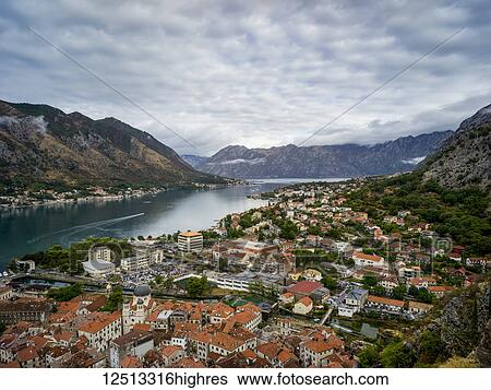 Stock Photograph - View from Kotor Fortress; Kotor, Monte. Fotosearch