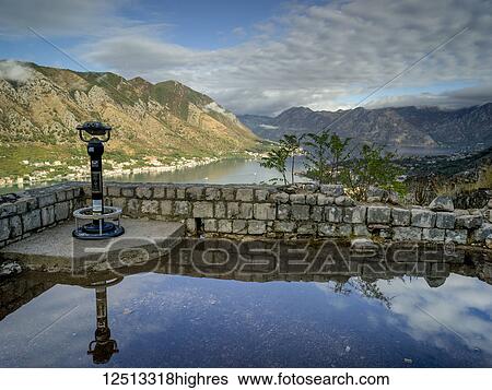 Stock Photograph - View from the climb up to Kotor's Castle of San Giovanni; Kotor, Monte. Fotosearch