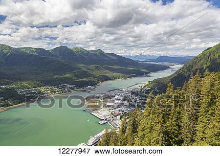 View of downtown Juneau and the Mendenhall Valley from Mt Roberts, Southeast Alaska, Summer. View Large Photo Image Stock Photo - View of downtown Juneau and the Mendenhall Valley from Mt Roberts, Southeast Alaska, Summer.. Fotosearch