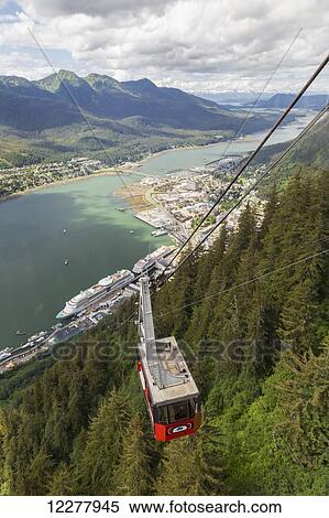 View of downtown Juneau from the tram going up Mt Roberts, Southeast Alaska, Summer. View Large Photo Image Stock Photography - View of downtown Juneau from the tram going up Mt Roberts, Southeast Alaska, Summer.. Fotosearch