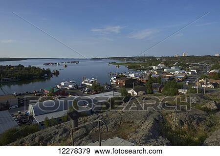 View of Jolliffe Island from Bush Pilot's Monument lookout in Old Town; Yellowknife, Northwest Territories, Canada View Large Photo Image Stock Photo - View of Jolliffe Island from Bush Pilot's Monument lookout in Old Town; Yellowknife, Northwest Territories, Canada. Fotosearch