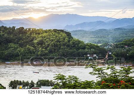 View of the Mekong river from Mount Phousi; Luang Prabang, Laos View Large Photo Image Stock Photograph - View of the Mekong river from Mount Phousi; Luang Prabang, Laos. Fotosearch