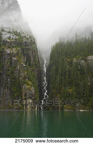 Waterfall In Tracy Arm Ford's Terror Wilderness In Tongass National Forest Southeast Alaska. View Large Photo Image Stock Photo - Waterfall In Tracy Arm Ford's Terror Wilderness In Tongass National Forest Southeast Alaska.. Fotosearch