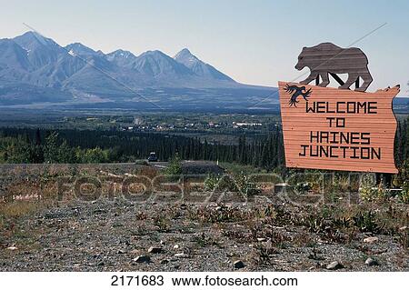 Welcome To Haines Junction Sign Yukon Territory Canada Scenic View Large Photo Image Stock Image - Welcome To Haines Junction Sign Yukon Territory Canada Scenic. Fotosearch