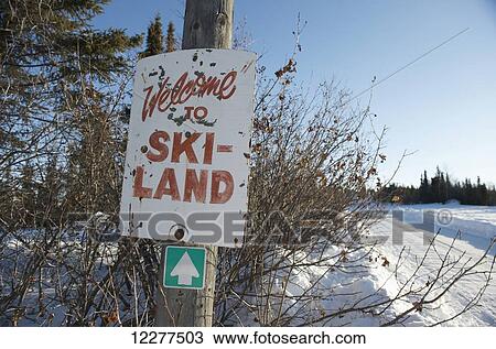 Welcome to Skiland sign near Cleary Summit north of Fairbanks, Alaska View Large Photo Image Stock Image - Welcome to Skiland sign near Cleary Summit north of Fairbanks, Alaska. Fotosearch