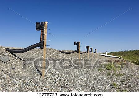 Stock Image - A permafrost preservation installation along the Alaska Highway, South of Beaver Creek, Yukon Territority, Canada, Summer. Fotosearch