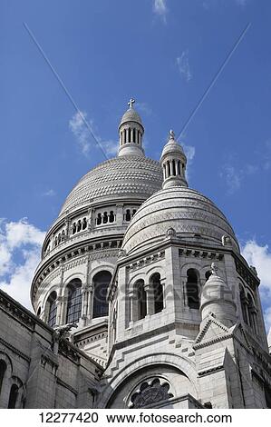 Stock Image - Basilica of the Sacred Heart of Paris; Paris, France. Fotosearch