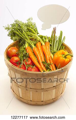 Basket of vegetables with text bubble; Edmonton, Alberta, Canada View Large Photo Image Stock Photo - Basket of vegetables with text bubble; Edmonton, Alberta, Canada. Fotosearch