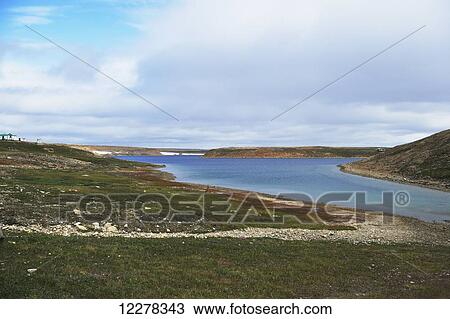 Stock Image - Bay of the Arctic Ocean, near Cambridge Bay; Nunavut, Canada. Fotosearch