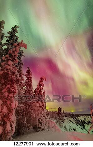 Colorful northern lights over Copper River Valley near Glennallen, Southcentral Alaska, Winter View Large Photo Image Stock Image - Colorful northern lights over Copper River Valley near Glennallen, Southcentral Alaska, Winter. Fotosearch