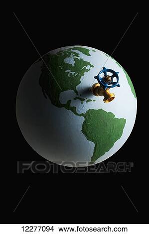 Globe with water spout; Edmonton, Alberta, Canada View Large Photo Image Picture - Globe with water spout; Edmonton, Alberta, Canada. Fotosearch