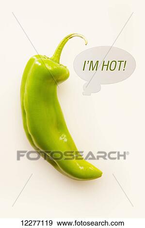 Hot pepper with text bubble saying I'm hot; Edmonton, Alberta, Canada View Large Photo Image Stock Photo - Hot pepper with text bubble saying I'm hot; Edmonton, Alberta, Canada. Fotosearch