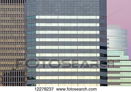 Stock Photo - Modern buildings at sunrise; Portland, Oregon, United States of America. Fotosearch