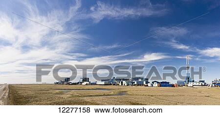 Stock Photo - Oil rig and support buildings, Prudhoe Bay, Arctic Alaska. Fotosearch
