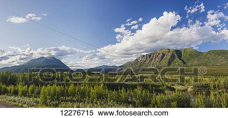 Scenic view of near Kluane Lake, Yukon Territory, Canada, Summer View Large Photo Image Stock Photography - Scenic view of near Kluane Lake, Yukon Territory, Canada, Summer. Fotosearch