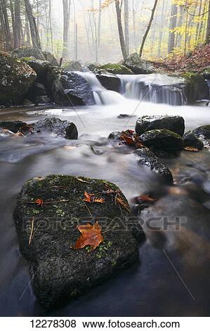 Stock Photo - Small river in autumn; Grenville-sur-la-Rouge, Quebec, Canada. Fotosearch