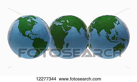Three globes on a white background; Edmonton, Alberta, Canada View Large Photo Image Picture - Three globes on a white background; Edmonton, Alberta, Canada. Fotosearch