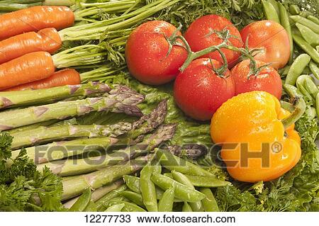 Stock Image - Variety of vegetables; Edmonton, Alberta, Canada. Fotosearch