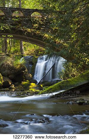 Stock Image - View of Whatcom Falls near Bellingham, Washington, USA, summer. Fotosearch