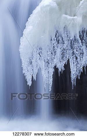 Waterfall and ice; Beauharnois, Quebec, Canada View Large Photo Image Stock Photo - Waterfall and ice; Beauharnois, Quebec, Canada. Fotosearch