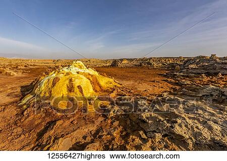 Acidic hot springs and geysers, mineral formations, salt deposits in the crater of Dallol Volcano, Danakil Depression; Afar Region, Ethiopia View Large Photo Image Stock Photograph - Acidic hot springs and geysers, mineral formations, salt deposits in the crater of Dallol Volcano, Danakil Depression; Afar Region, Ethiopia. Fotosearch