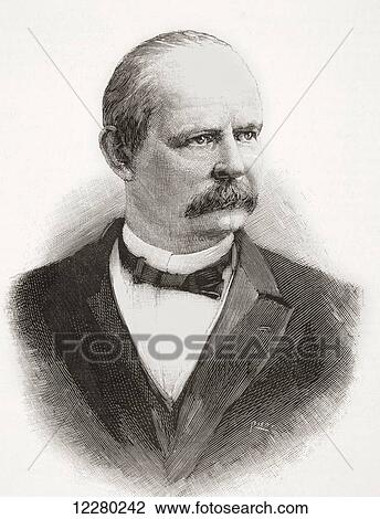 Stock Image - Adlai Ewing Stevenson I, 1835 – 1914. 23rd Vice President of the United States of America. From La Ilustracion Española y Americana, published 1892.. Fotosearch
