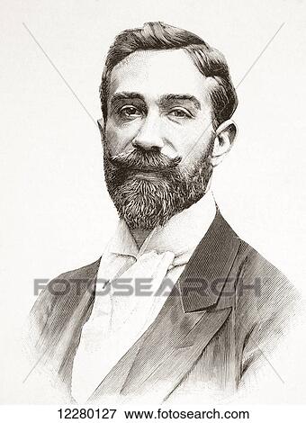 Stock Photo - Agustín Querol Subirats, 1860-1909. Spanish sculptor. From La Ilustracion Española y Americana, published 1892.. Fotosearch