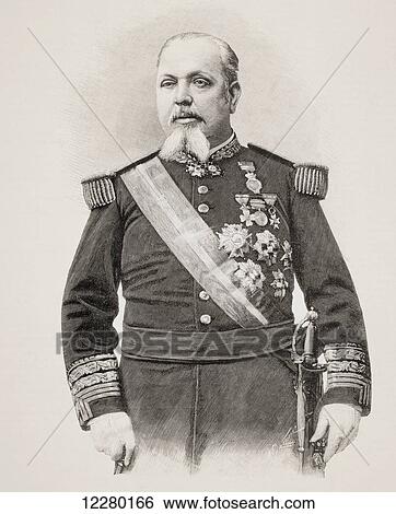 Stock Photograph - Alejandro Rodríguez-Arias y Rodulfo, 1838 - 1893. Spanish military officer and Governor general of Cuba. From La Ilustracion Española y Americana, published 1892.. Fotosearch
