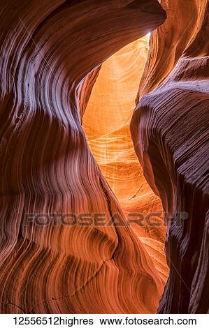Stock Photograph - Antelope Canyon, a slot canyon of Navajo Sandstone; Page, Arizona, United States of America. Fotosearch